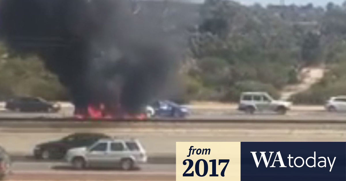 Five injured after vehicle fire on Kwinana Freeway